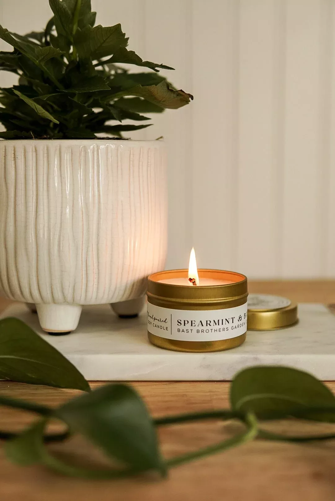 04 Ounce Spearmint & Basil Tin Candle