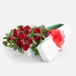 1-Dozen Boxed Red Roses
