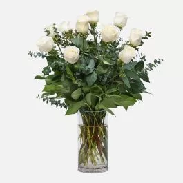 1-Dozen White Roses