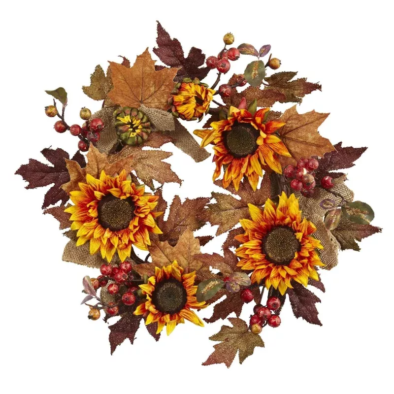 24 Sunflower & Berry Wreath