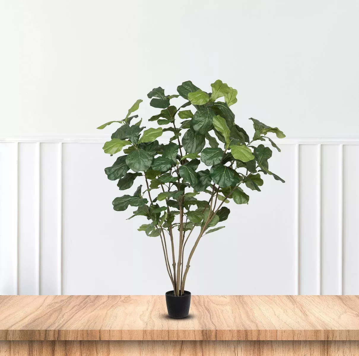 Artificial Fiddle Leaf Tree in Pot – Realistic Green Indoor Statement Plant