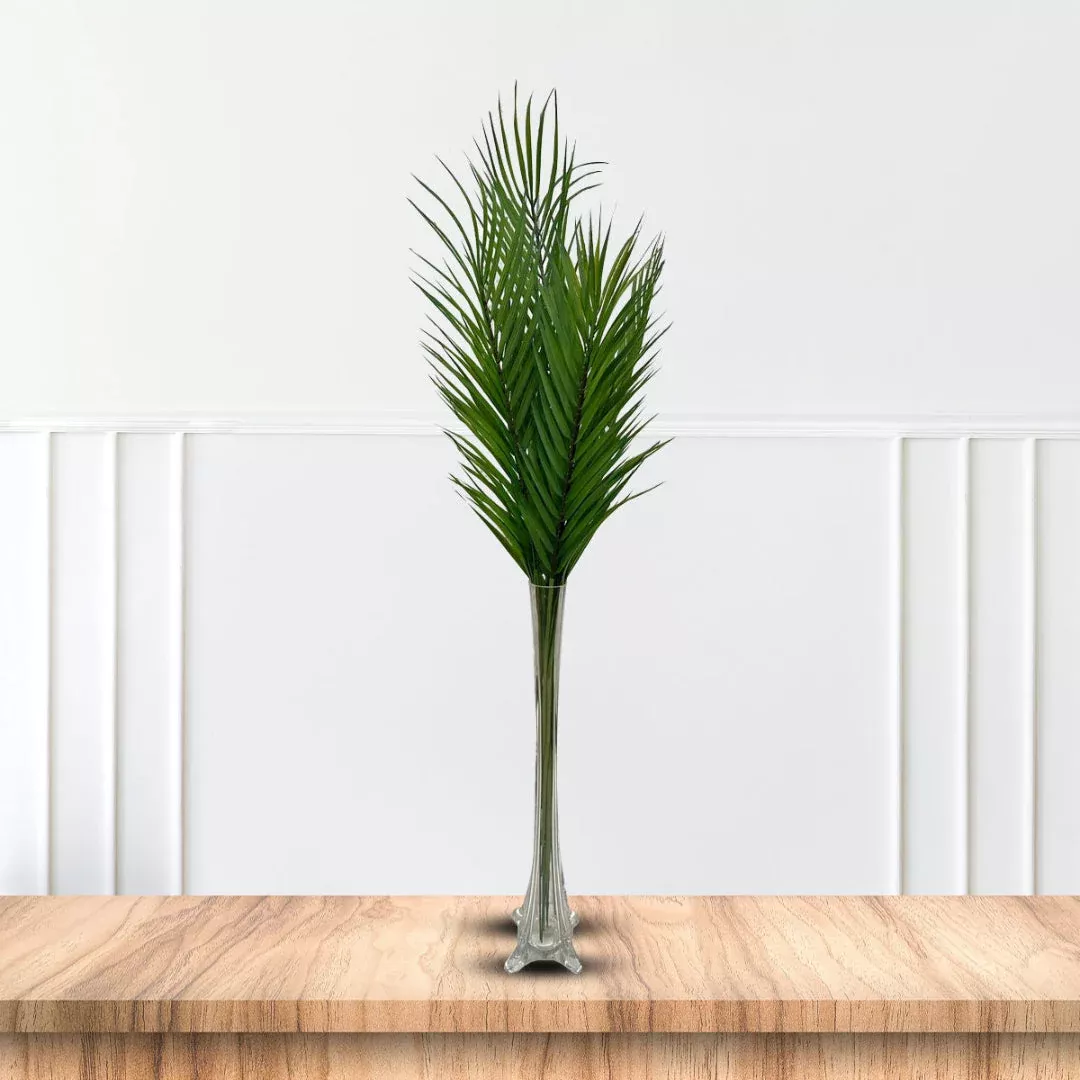 Artificial Leaves in Glass Vase – Elegant Modern Botanical Décor