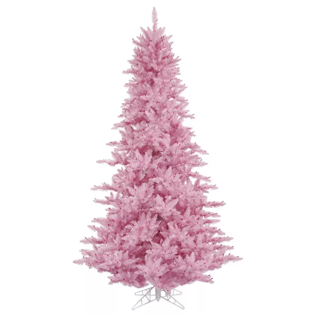 Artificial Pink Fir Tree – Unique Holiday Décor Tree with Pink LED