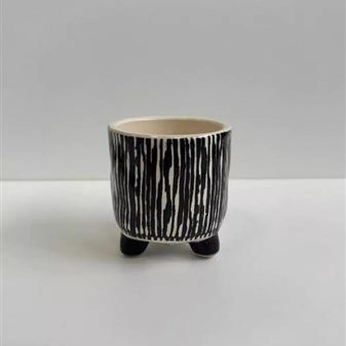 Black & White Ceramic PotBrushstroke