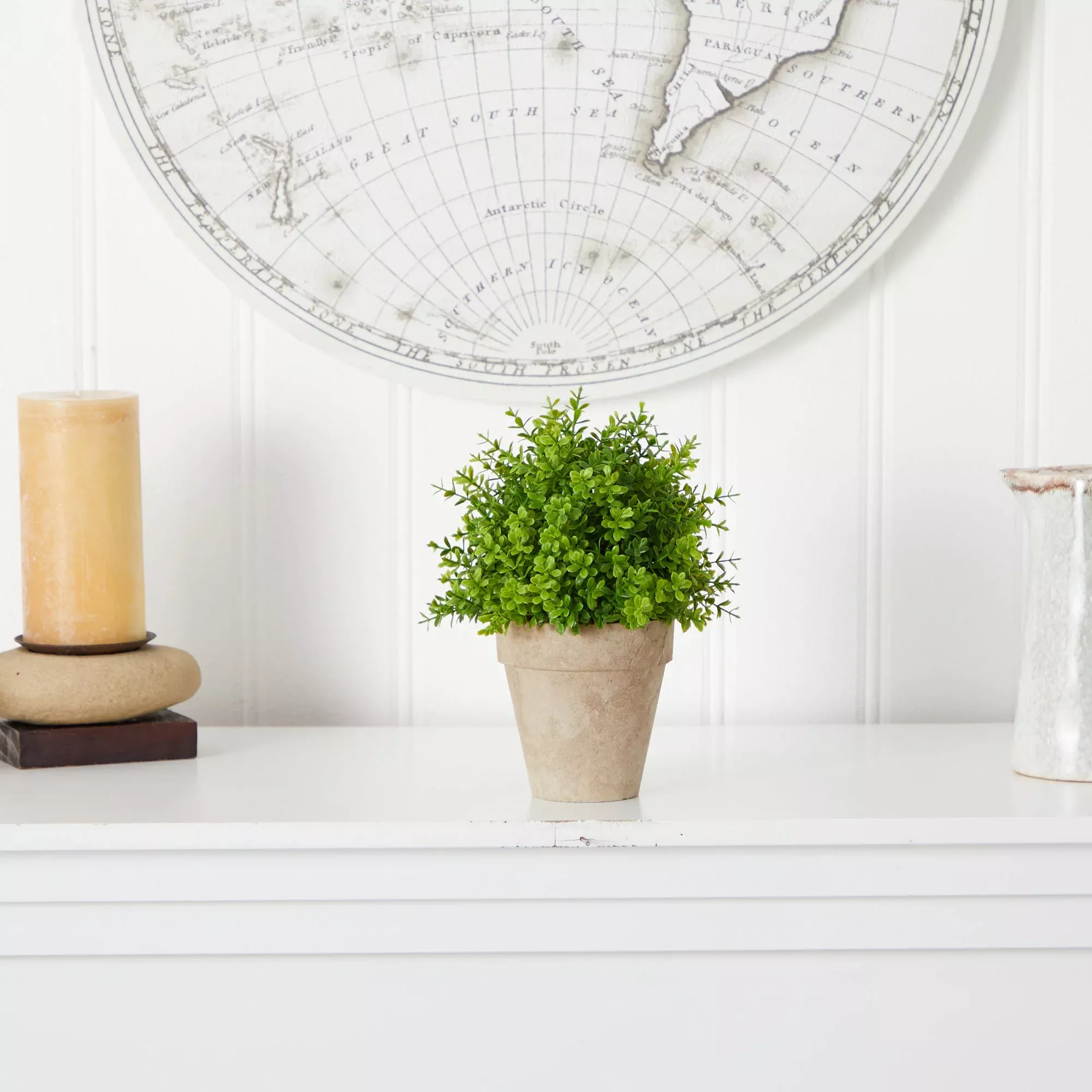 Boxwood Faux Plant in Decorative Planter 8”