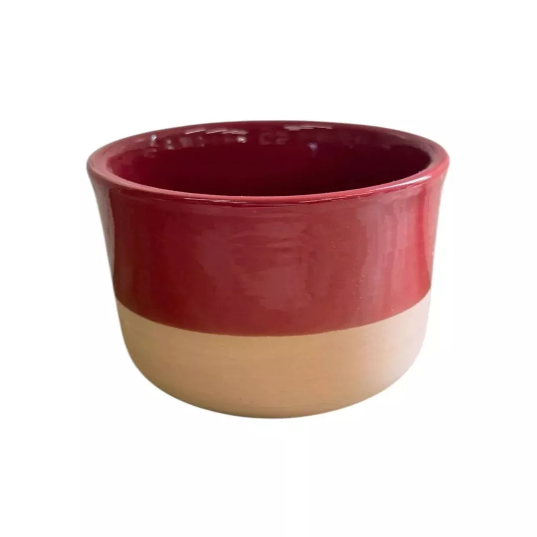 Burgundy Glazed Ceramic Planter Pot