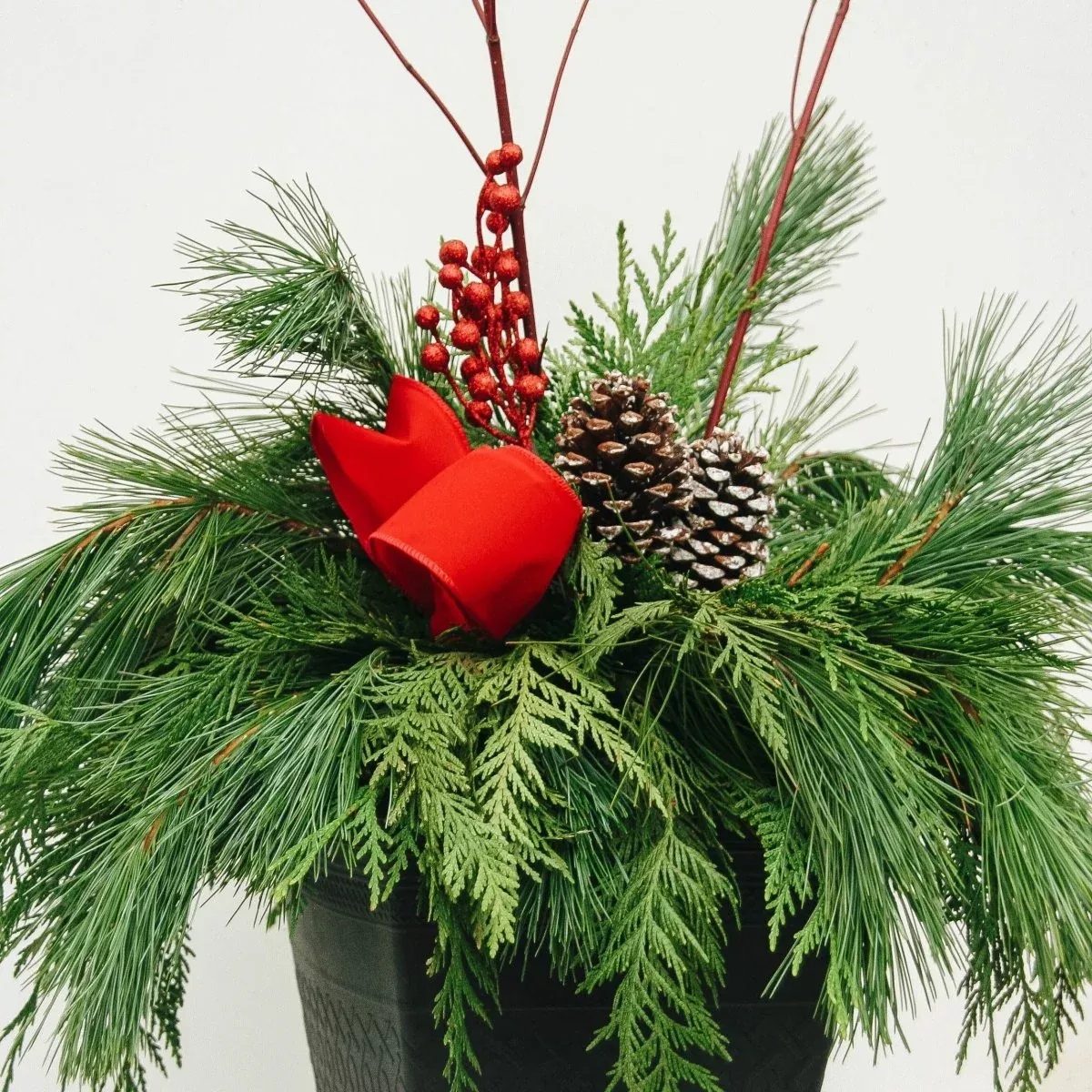 Classic Winter Porch Pot
