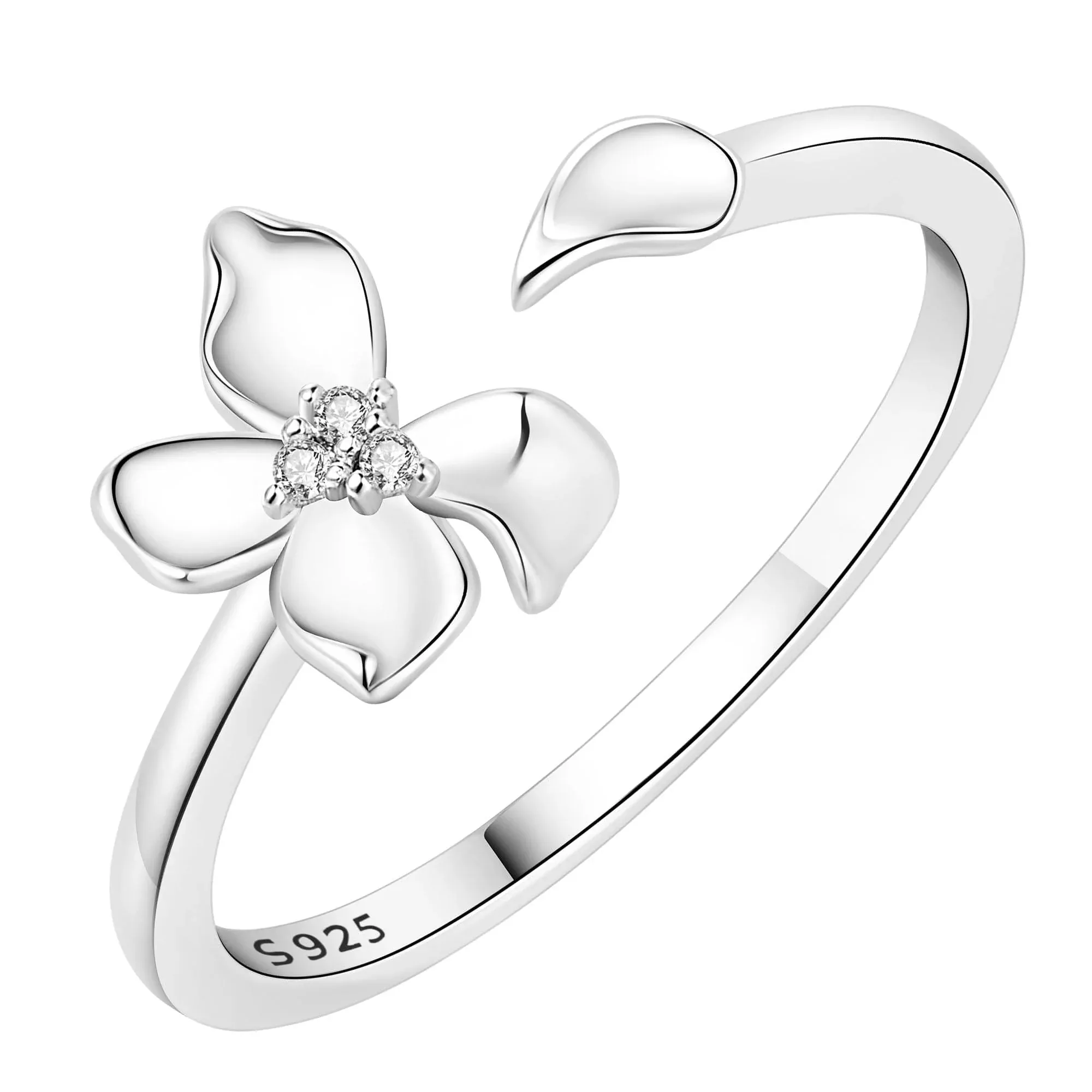 A Collector’s Gift: 925 Sterling Silver 18k Gold Plated Rings, Adjustable Promise Open Crystal Ring for Women Men Couple Wedding Engagement Jewelry Gifts