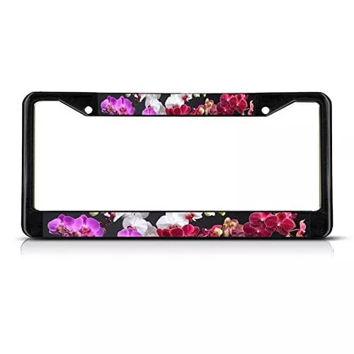 A Collector’s Gift: Orchid Flowers License Plate Frame Tag Holder Cover