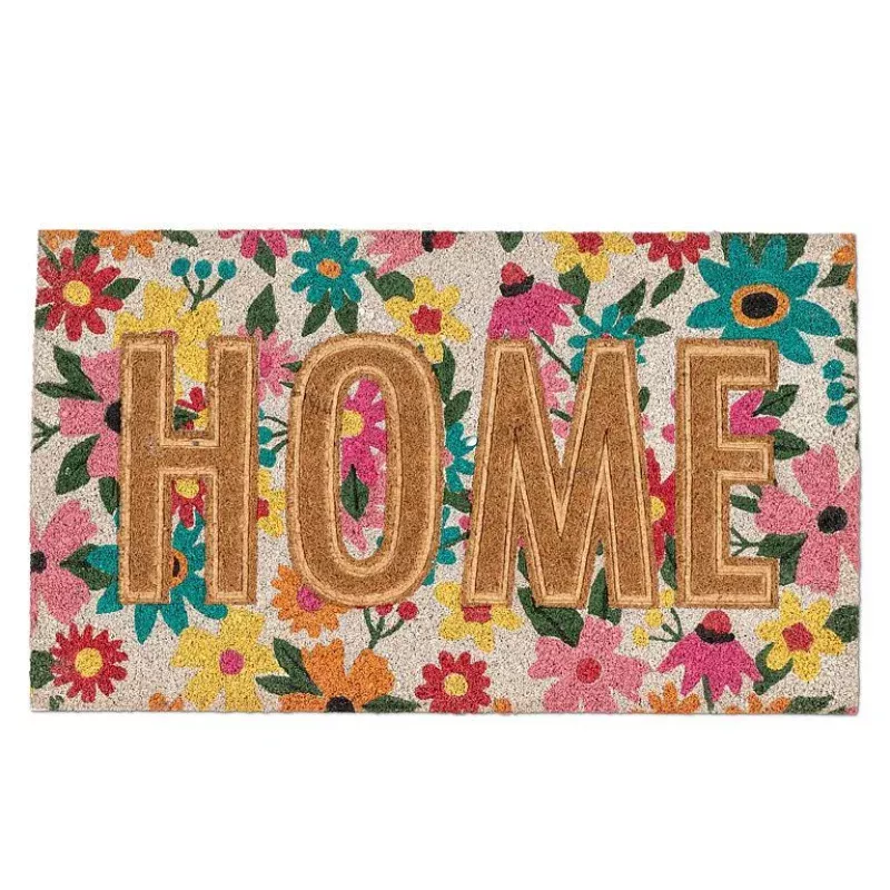 Door Mat, Floral Pressed HOME