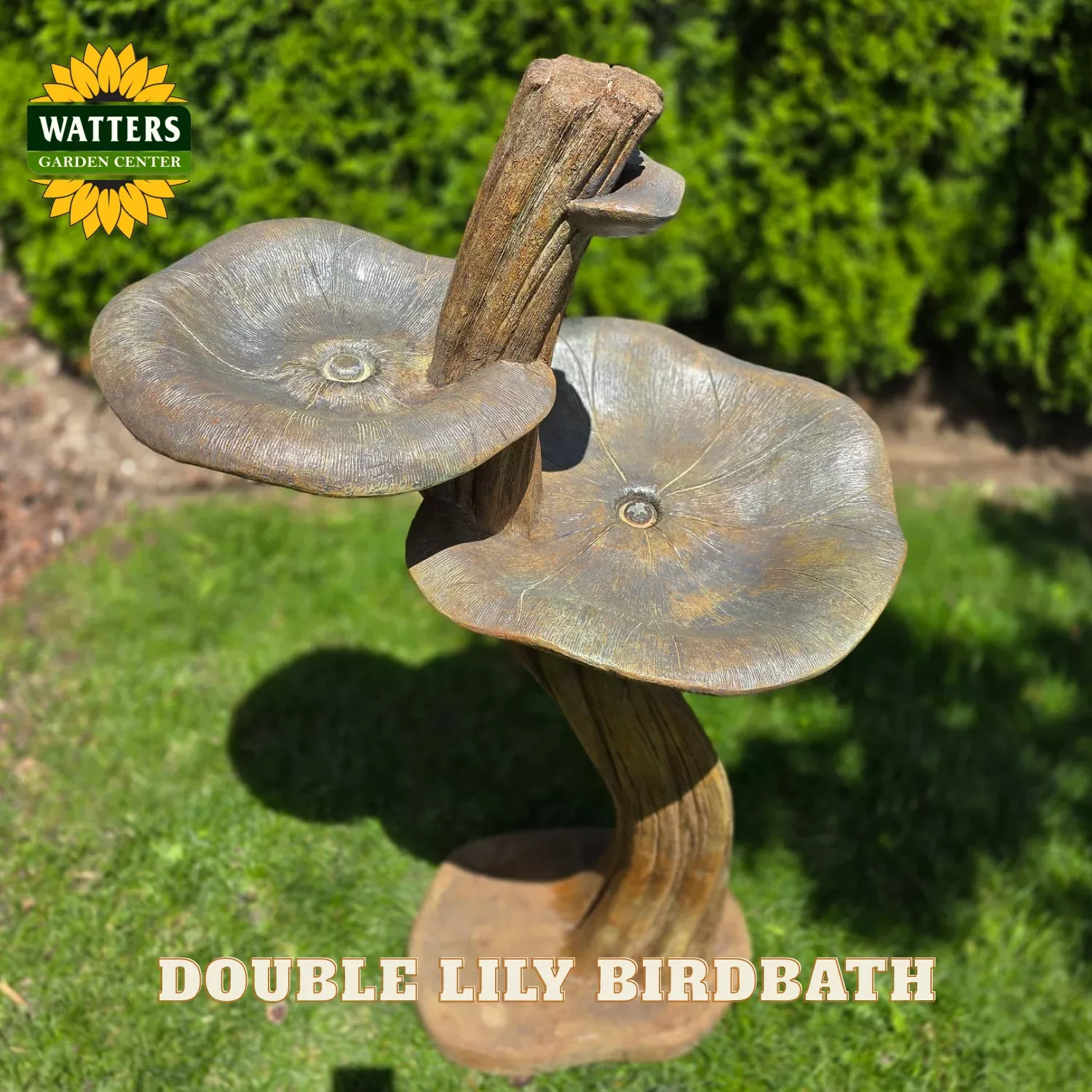 DOUBLE LILY BIRDBATH