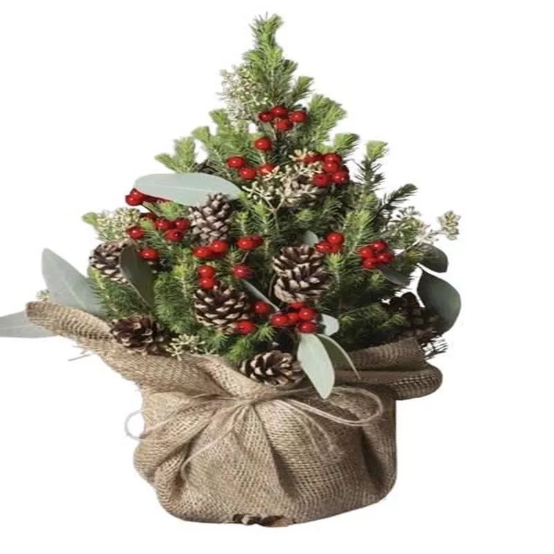 A Festively Decorated Picea Glauca Christmas Tree in aRustic Style