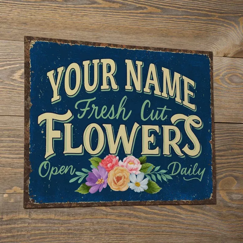 Fresh Cut Flowers – Tin Sign 16 X 12.5
