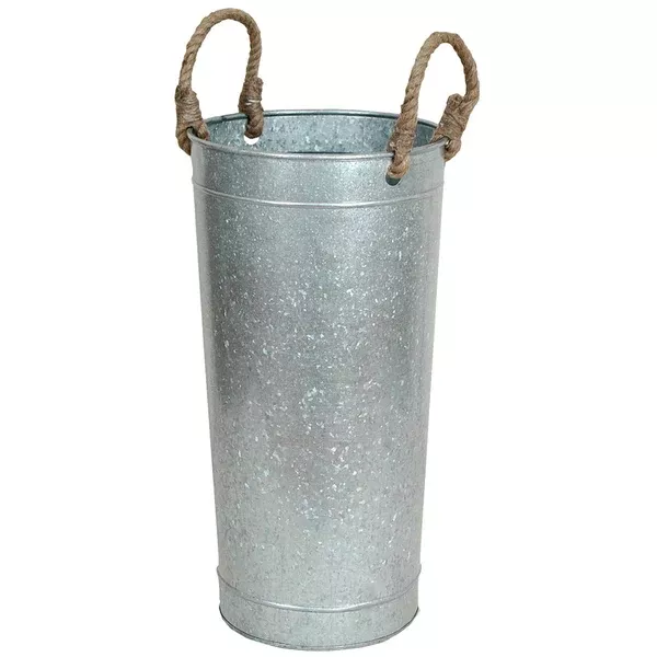 Galvanized French Vase-Shaped Planter – Rustic Farmhouse Metal Garden Pot