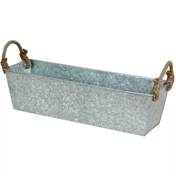 Galvanized Window Planter – Farmhouse Metal Window Box for Herbs and Flowers