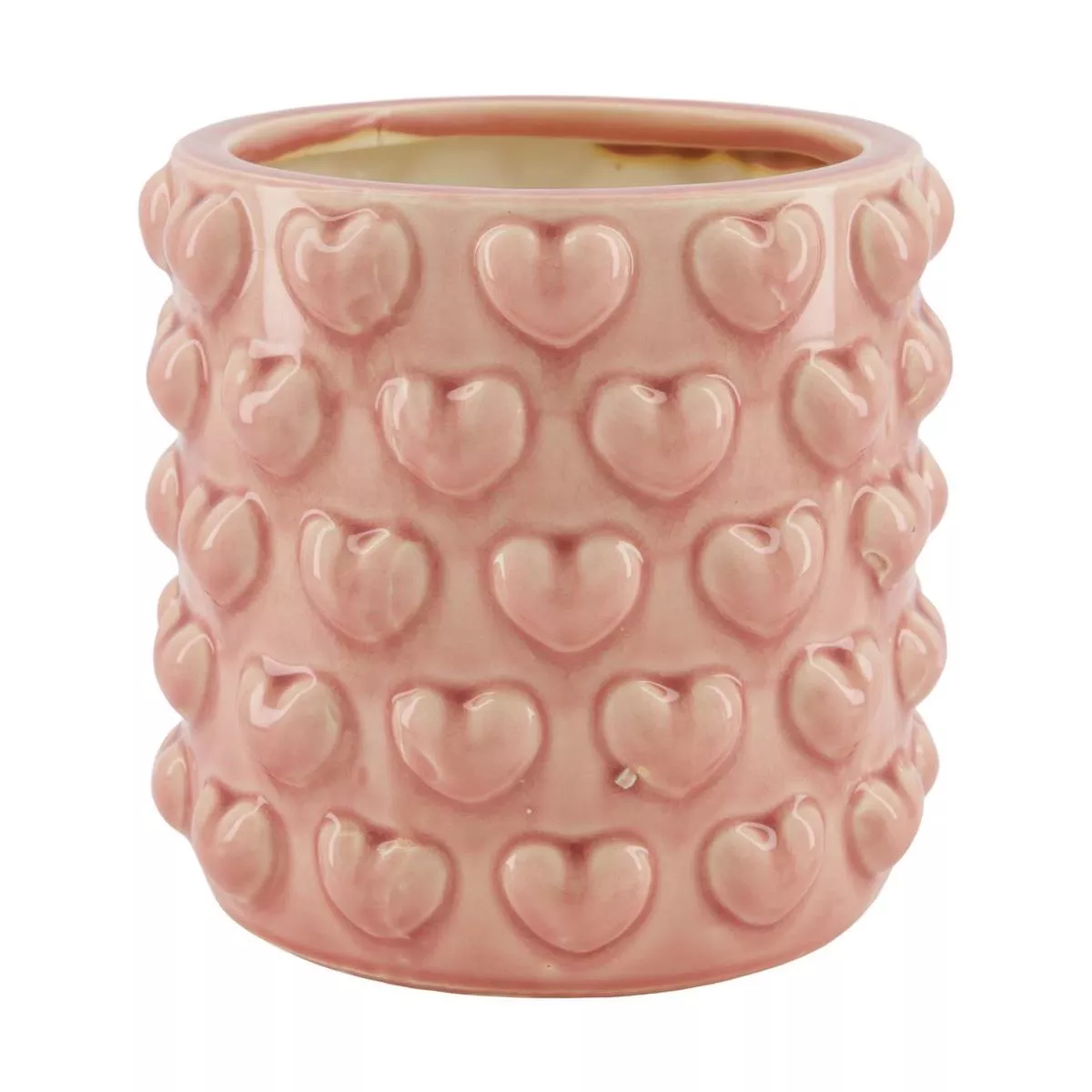 Hearts Ceramic PotLight Pink
