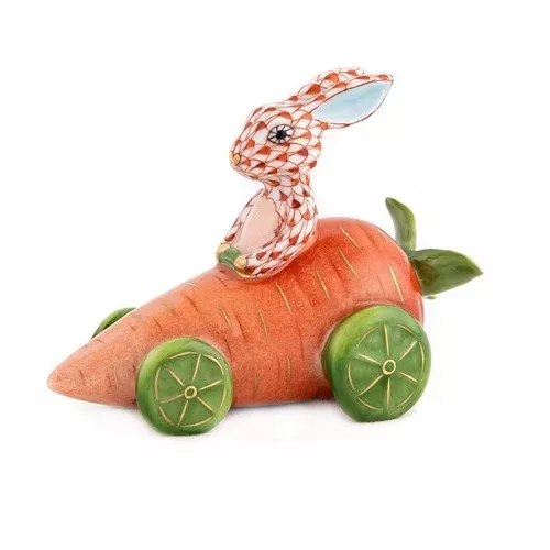 Herend Carrot Car Bunny – Rust