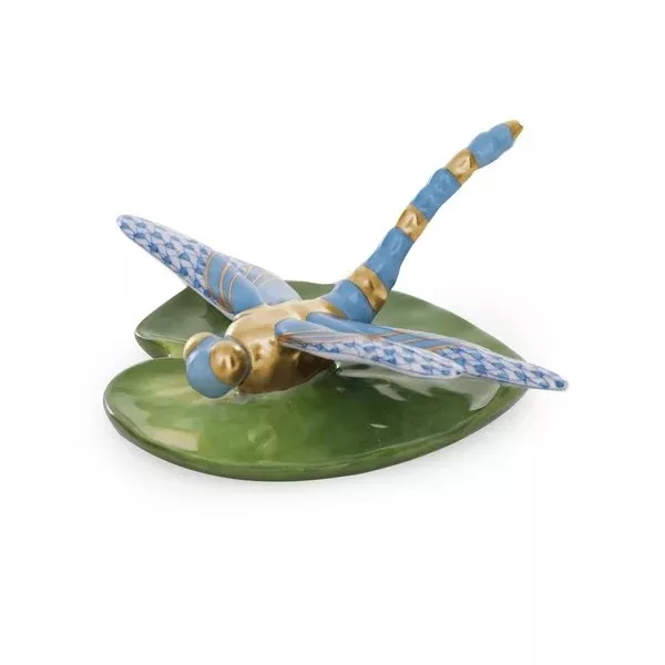 Herend Dragonfly On Lilypad – Blue