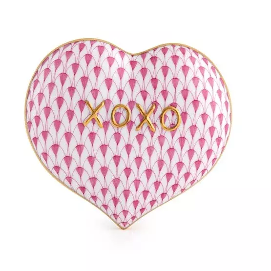 Herend Hugs and Kisses Heart – Raspberry