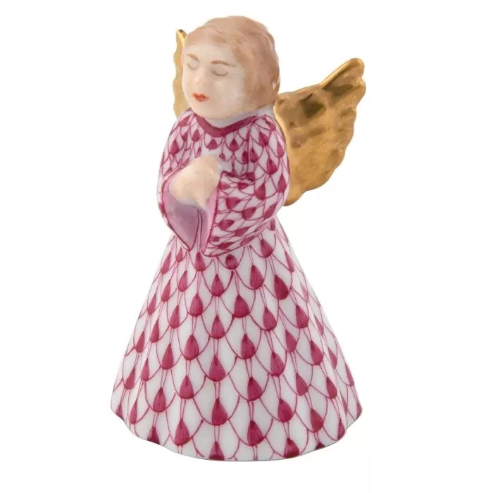 Herend Petite Praying Angel – Raspberry