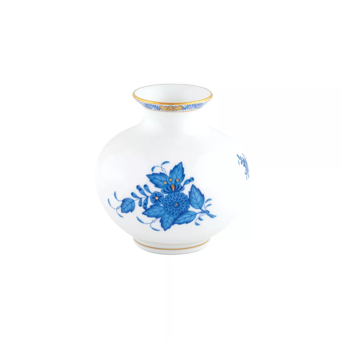 Herend Round Vase – Chinese Bouquet Blue