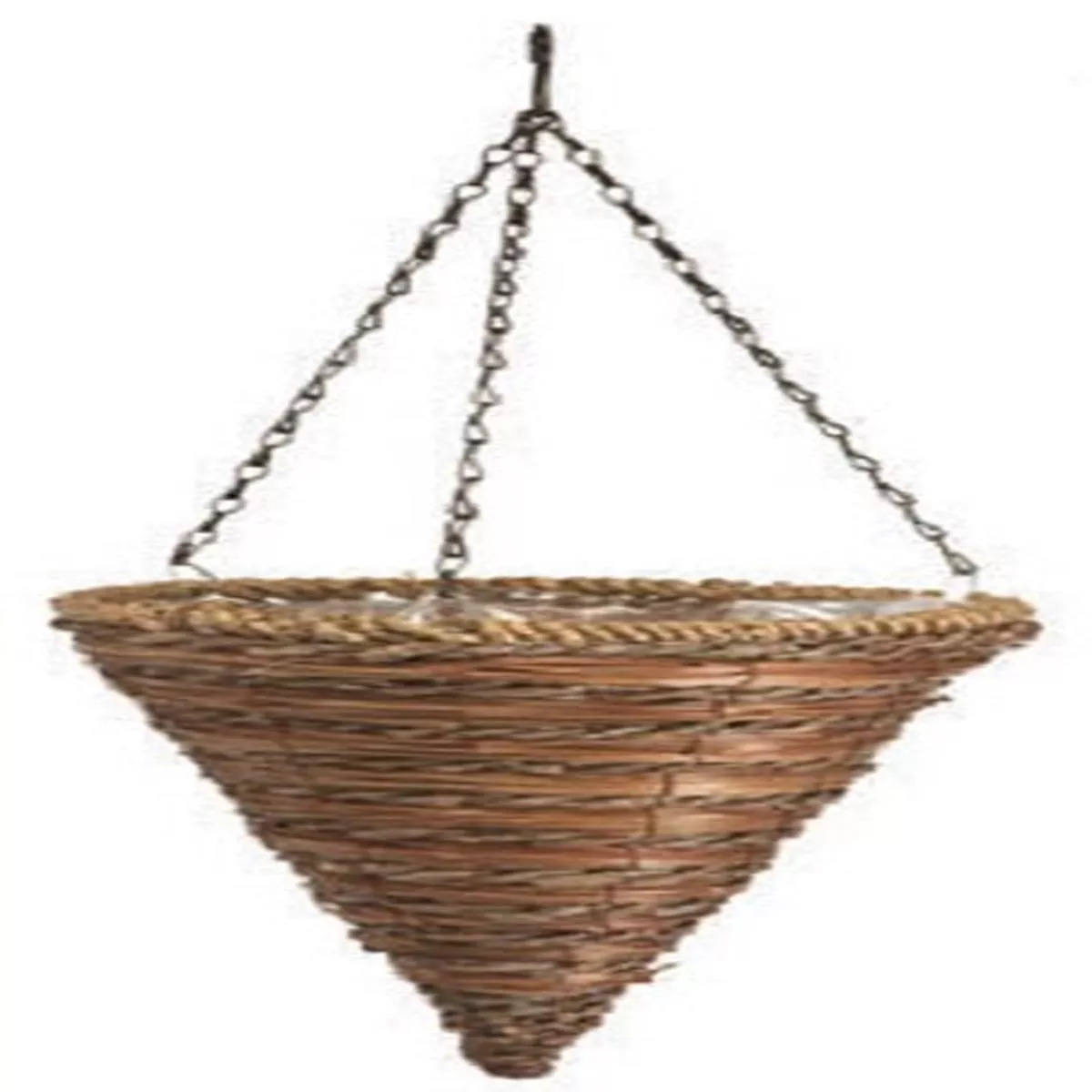 Panacea 88636GT 12″ Rope & Fern Cone Hanging Baskets – Quantity 10