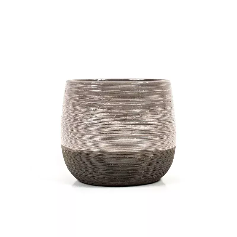 Pot, 4in, Ceramic, Dolomite, Nordic Grey Gls/Matte