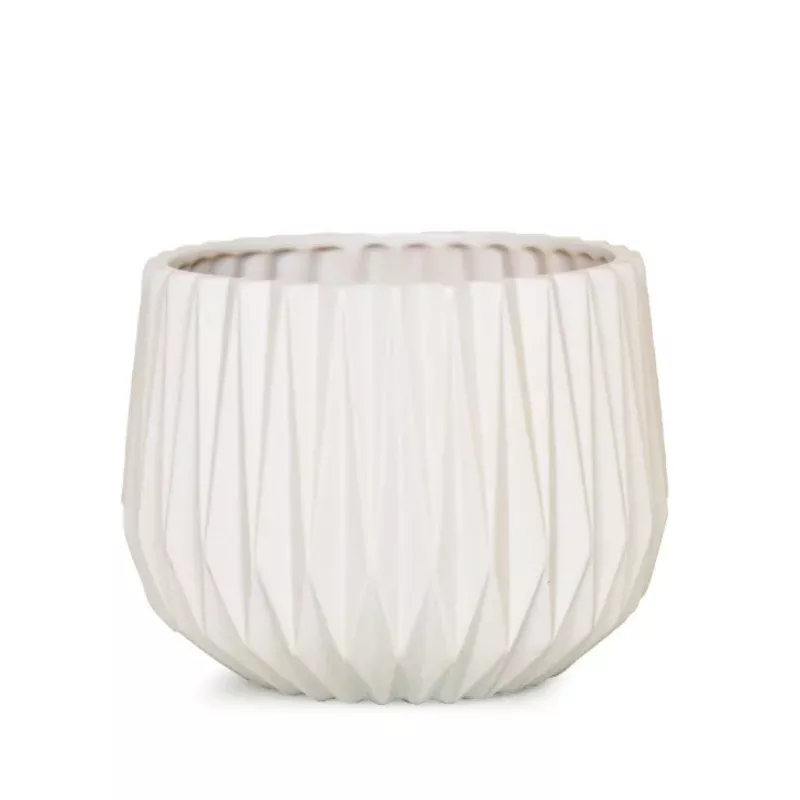 Pot, 6in, Ceramic, Dolomite, Adelaide Matte White