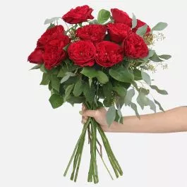 Red Garden Rose Bouquet