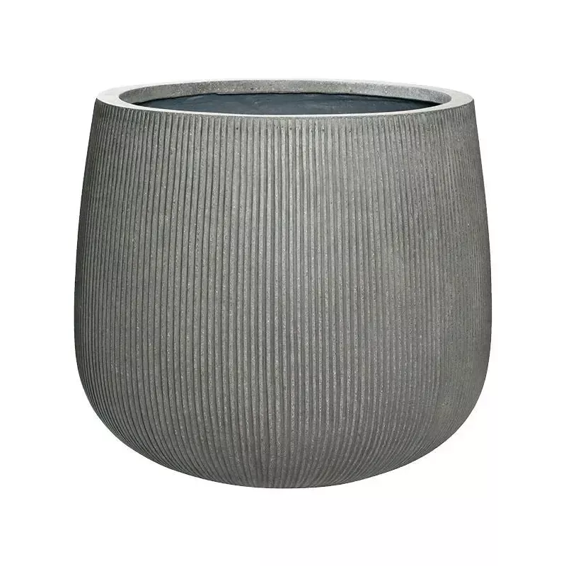 Ridged Vertically Plant Pot 48cm Height 50cm Dia Pax L Dark Grey