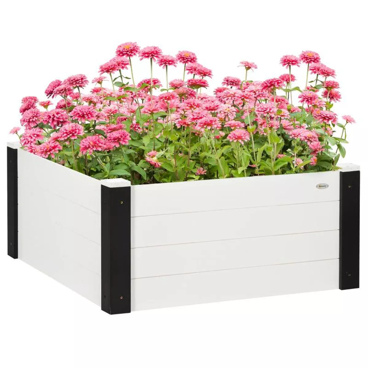 Rootz Raised Bed 8211 Reinforced Edges 8211 Weather Resistant 8211 Black White 8211 915cm x 915cm x 41cm