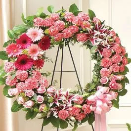 Serene Blessings Standing Wreath – Pink