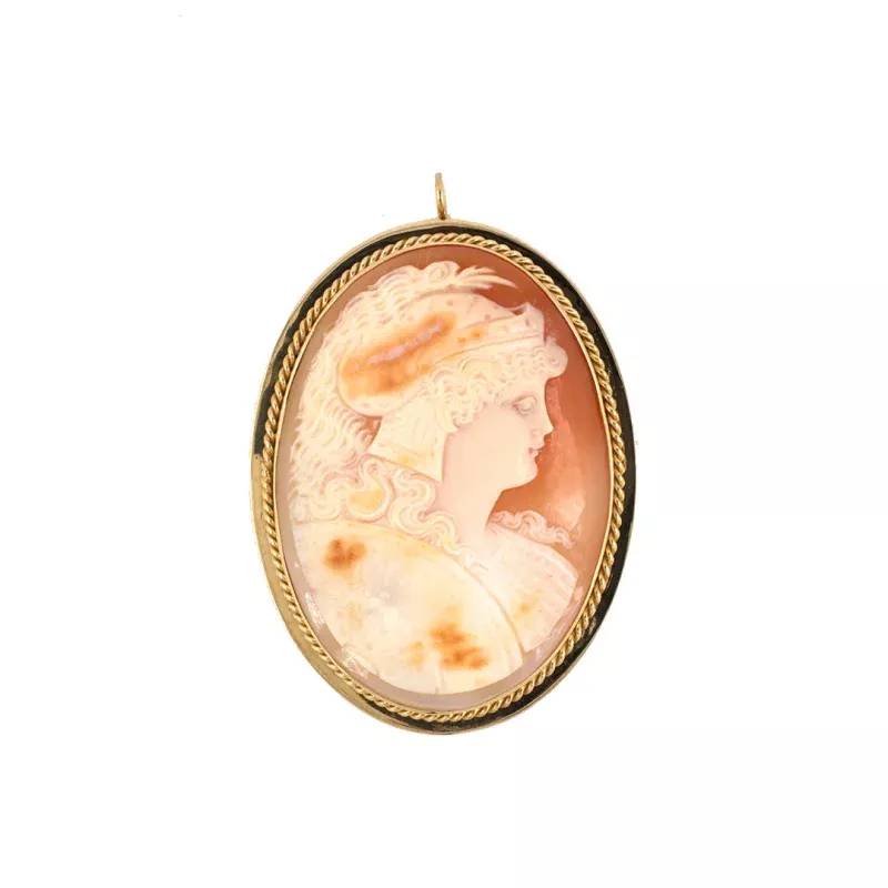 Shell Cameo Pin Pendant