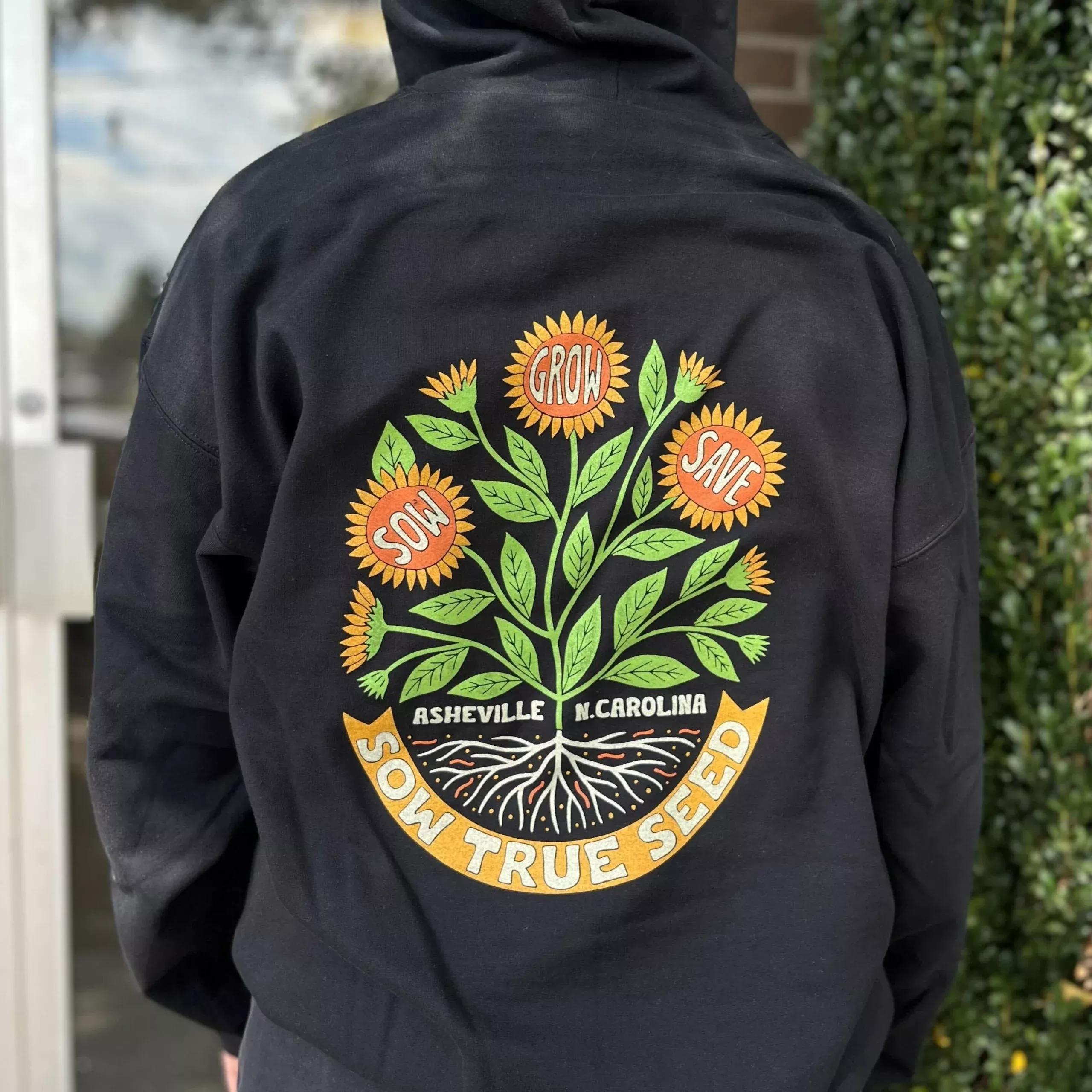 “Sow, Grow, Save” Hoodie, Black