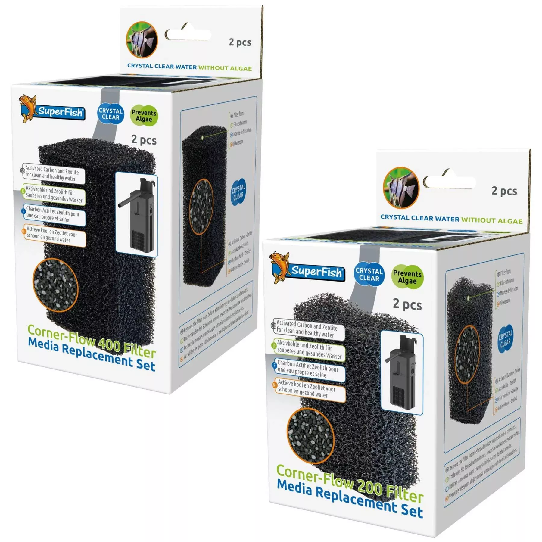 Superfish Corner-Flow Replacement Filter Media Sets