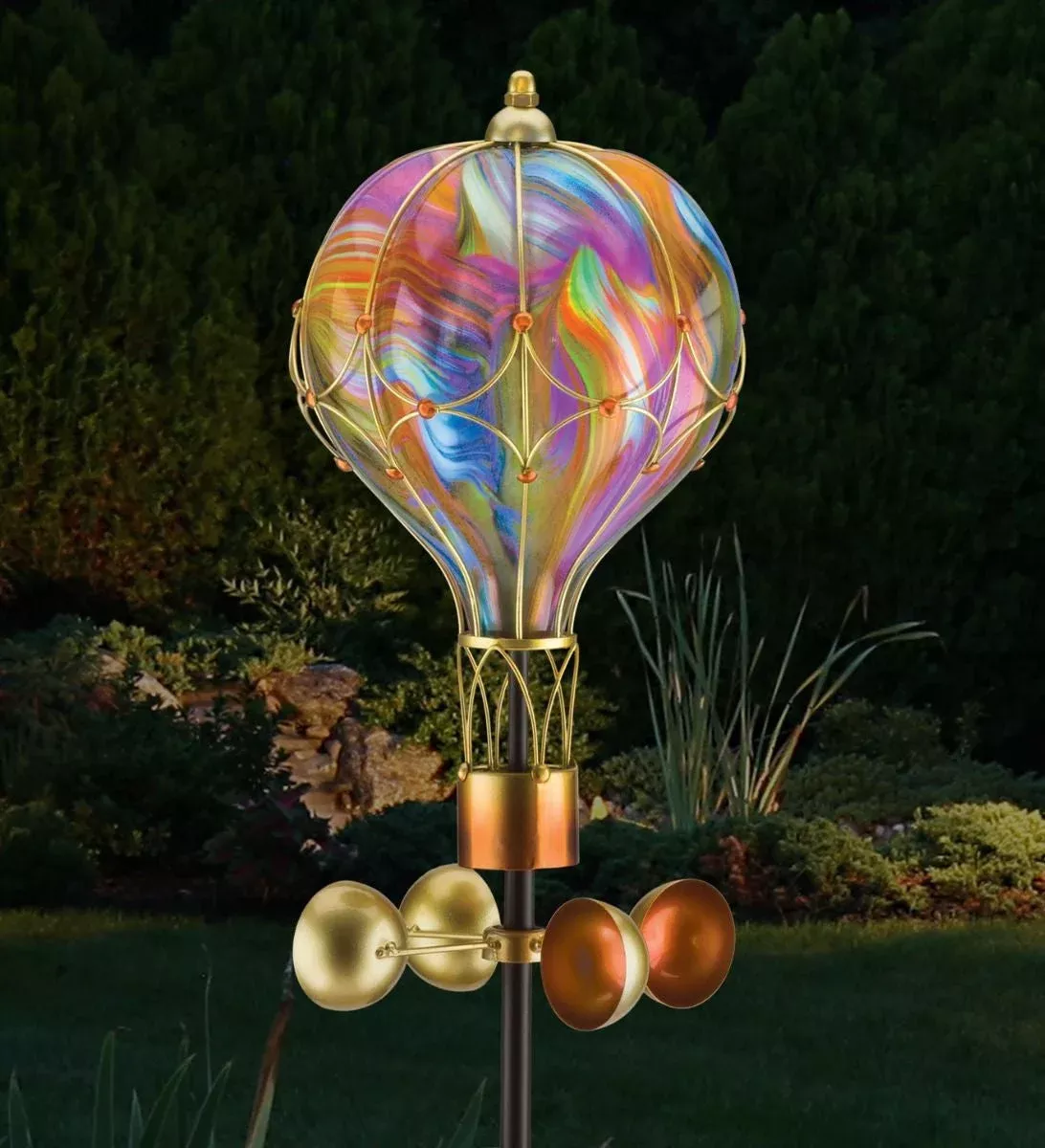 Swirl Balloon Spinner Solar Stake – Orange