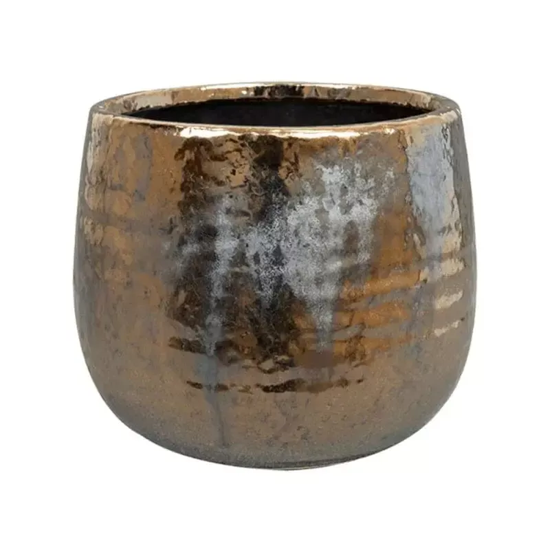 Yvette Plant Pot 13cm Height 12.5cm Dia Pot Gold