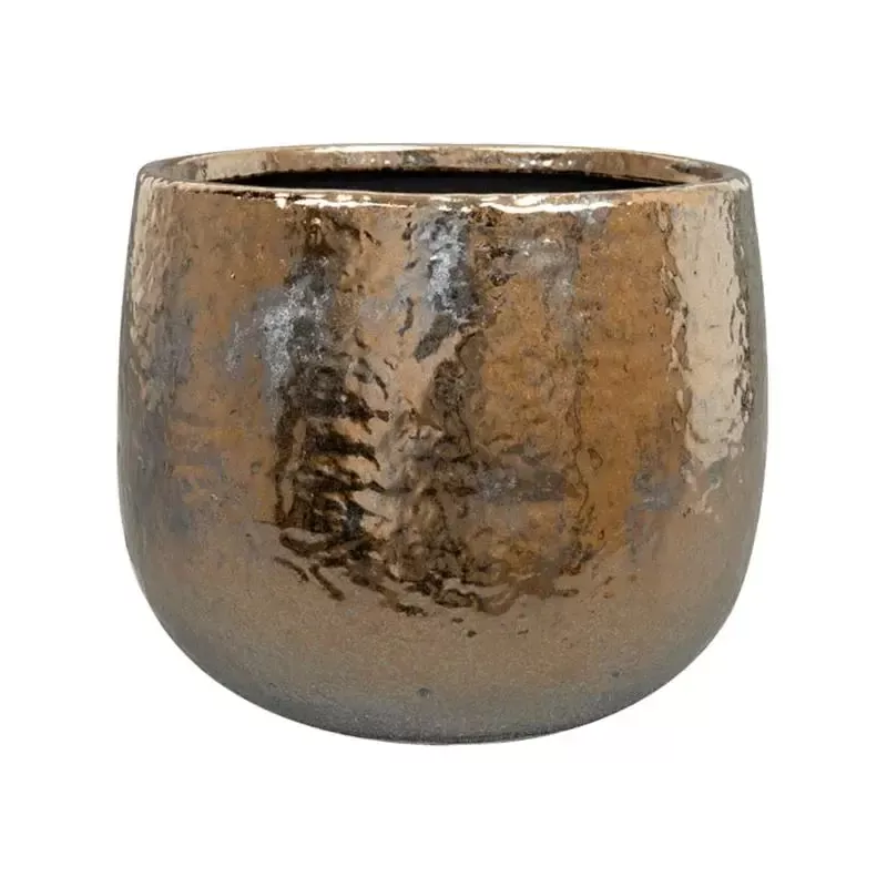 Yvette Plant Pot 16cm Height 15.5cm Dia Pot Gold