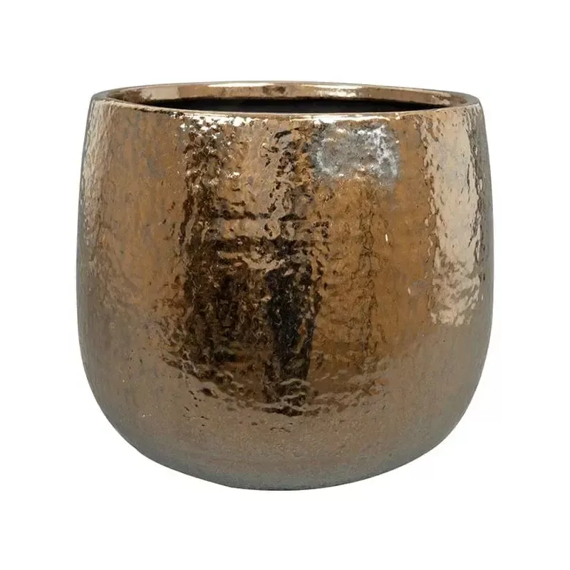 Yvette Plant Pot 21cm Height 19.5cm Dia Pot Gold
