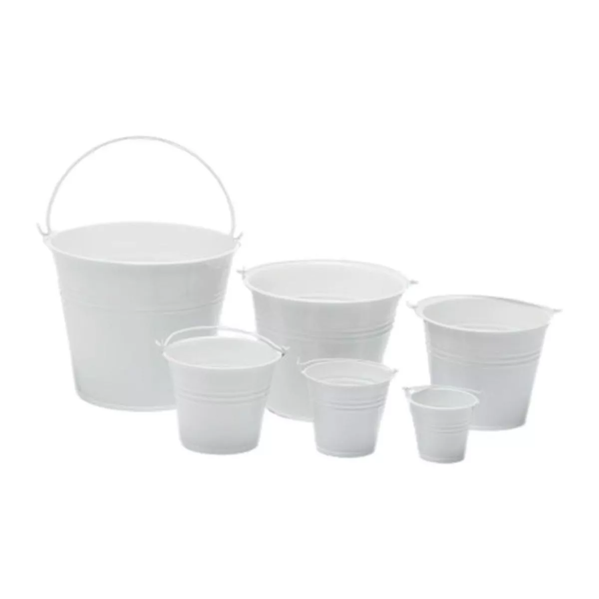 Zinc Basic Glossy White Bucket Pot