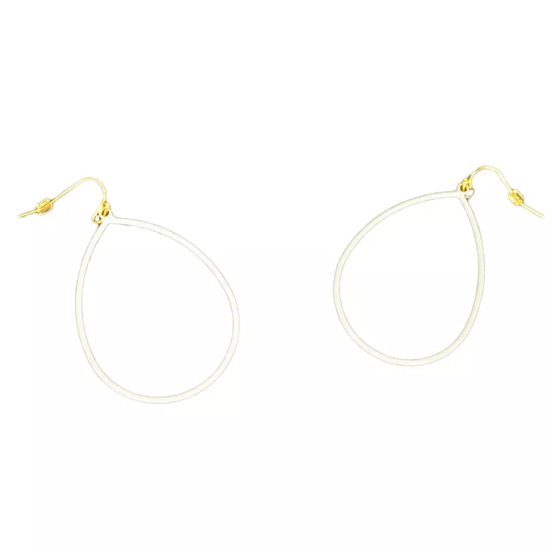 Zoey Rubber Coated Teardrop Earrings, White
